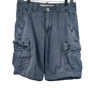American Eagle Mens Cargo Shorts Blue Cotton 30 (Fits 31) Gorpcore Skater Hiking
